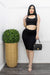Bodycon Top Skirt Set Black Free Size-Set-Moda Fina Boutique