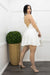 White Ruffled Sleeveless Belted Mini Dress-Mini Dress-Moda Fina Boutique