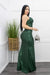 Backless Sequin Slit Green Maxi Dress-Maxi Dress-Moda Fina Boutique