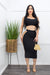 Bandage Crop Top Maxi Skirt Set Black-Set-Moda Fina Boutique