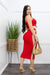 Bandage Crop Top Maxi Skirt Set Red-Set-Moda Fina Boutique