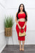 Bandage Crop Top Maxi Skirt Set Red-Set-Moda Fina Boutique