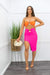 Bandage Crop Top Slit Maxi Skirt Set Pink-Set-Moda Fina Boutique