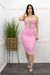 Bandage Embellished Deep V Midi Dress-Midi Dress-Moda Fina Boutique