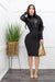 Bandage Long Sleeve Midi Dress Black-Midi Dress-Moda Fina Boutique