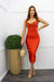 Bandage Open Sides Red Midi Dress-Midi Dress-Moda Fina Boutique
