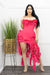 Bandage Ruffled Side Slit Maxi Dress-Maxi Dress-Moda Fina Boutique