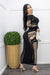 Black Long Sleeve Mash Maxi Dress-Maxi Dress-Moda Fina Boutique