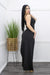 Black One Shoulder Slit Maxi Dress-Maxi Dress-Moda Fina Boutique