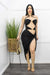 Black Sexy Cutout Midi Dress-Midi Dress-Moda Fina Boutique