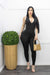 Black Sleeveless Bodycon Jumpsuit-Jumpsuit-Moda Fina Boutique
