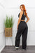 Black Sleeveless Crop Top Cargo Pant Set-Set-Moda Fina Boutique