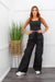 Black Sleeveless Crop Top Cargo Pant Set-Set-Moda Fina Boutique