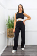 Black Top With Matching Pant Set-Set-Moda Fina Boutique