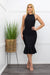 Black pen Back Ruffled Midi Dress-Midi Dress-Moda Fina Boutique