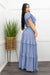 Blue S S Crop Top Ruffled Maxi Skirt Set-Set-Moda Fina Boutique