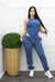 Bodycon Bodysuit Pant Set Blue-Set-Moda Fina Boutique