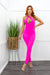 Bodycon Front Cutout Pink Jumpsuit-Jumpsuit-Moda Fina Boutique