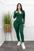 Bodycon Long Sleeve Jumpsuit Green-Jumpsuit-Moda Fina Boutique