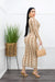 Bodycon Long Sleeve Maxi Dress Tan-Maxi Dress-Moda Fina Boutique