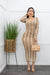 Bodycon Long Sleeve Maxi Dress Tan-Maxi Dress-Moda Fina Boutique