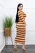 Bodycon Long Sleeve Stripes Maxi Dress-Maxi Dress-Moda Fina Boutique