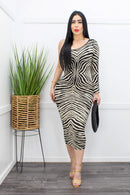 Bodycon One Shoulder Midi Dress-Midi Dress-Moda Fina Boutique