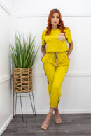 Casual Yellow Top Pant Set-Set-Moda Fina Boutique