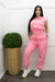 Causal Top Belted Pant Set Pink-Set-Moda Fina Boutique