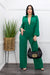 Chiffon L S Deep V Green Jumpsuit-Jumpsuit-Moda Fina Boutique