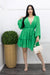 Chiffon Long Sleeve Ruffled Mini Dress Green-Mini Dress-Moda Fina Boutique