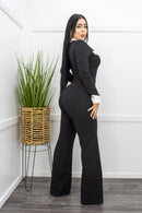 Classic Long Sleeve W Gold Buttons Jumpsuit-Jumpsuit-Moda Fina Boutique