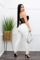 Classic White Cargo Pants-Bottom-Moda Fina Boutique