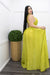 Classy Chiffon Slit Belted Maxi Dress Green-Maxi Dress-Moda Fina Boutique