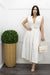 Classy White W Gold Button Belted Maxi Dress-Maxi Dress-Moda Fina Boutique