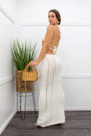Crochet Open Back Tank Maxi Dress White-swimwear-Moda Fina Boutique