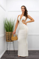 Crochet Open Back Tank Maxi Dress White-swimwear-Moda Fina Boutique