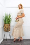Crochet Top Maxi Skirt Set-Set-Moda Fina Boutique