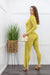 Deep V Long Sleeve Skinny Jumpsuit-Jumpsuit-Moda Fina Boutique