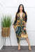 Deep V Long Sleeve Slit Maxi Dress-Maxi Dress-Moda Fina Boutique