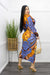 Deep V Long Sleeve Slit Maxi Dress Rust-Maxi Dress-Moda Fina Boutique