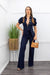 Denim Short Sleeve With Gold Buttons Jumpsuit-Jumpsuit-Moda Fina Boutique