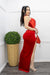Embellished Sleeveless Slit Maxi Dress Red-Maxi Dress-Moda Fina Boutique