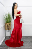 Embellished W Rhinestone One Shoulder Maxi Dress-Maxi Dress-Moda Fina Boutique