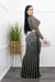 Embellished W Rhinestones Top Maxi Skirt Set Black-Set-Moda Fina Boutique
