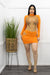 Embellished W Stones Mini Dress Orange-Mini Dress-Moda Fina Boutique