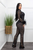 Embellished w Sequins Black Jumpsuit-Jumpsuit-Moda Fina Boutique