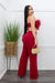 Feather Two Pieces Top Pant Set-Set-Moda Fina Boutique