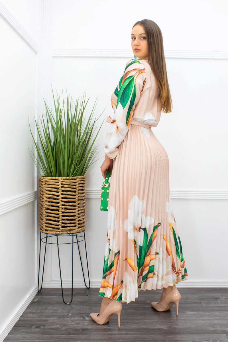 Floral Long Sleeve Belted Maxi Dress only $79.99