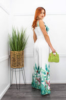 Floral Print Belted Wide Leg Jumpsuit-Jumpsuit-Moda Fina Boutique